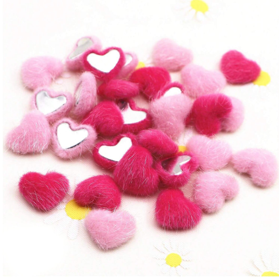 Fluffy Heart Flatbacks