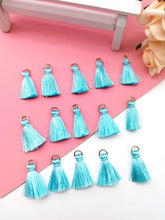 Load image into Gallery viewer, Blue Mini Tassel Charms 15pcs
