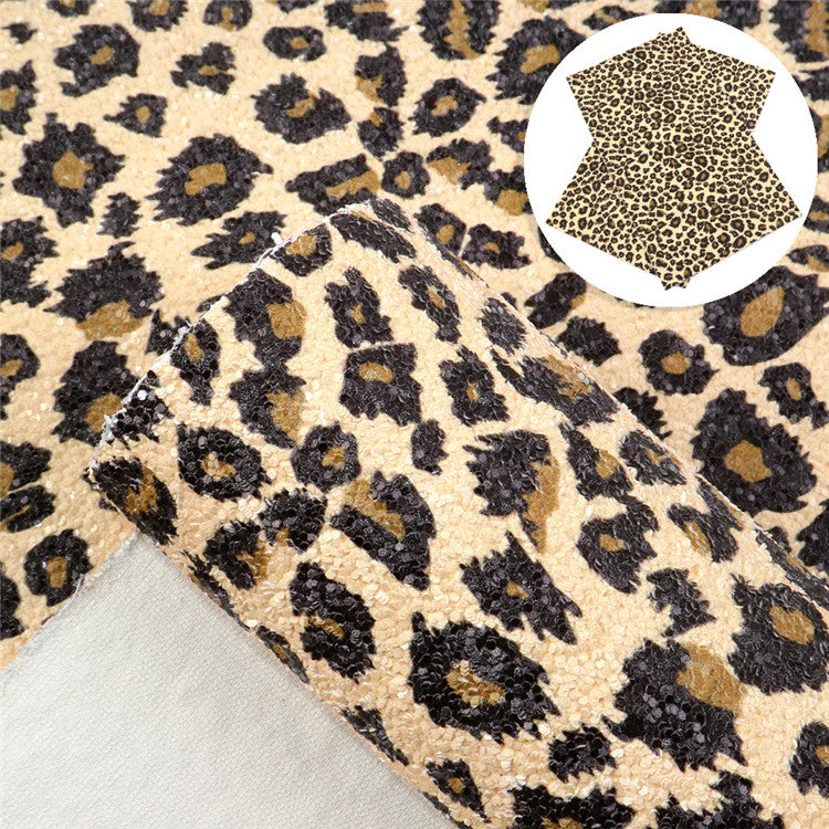 Chunky Glitter Animal Print Vegan Leather