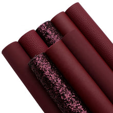 Load image into Gallery viewer, Burgundy Vegan Leather Set
