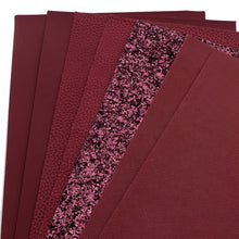 Load image into Gallery viewer, Burgundy Vegan Leather Set
