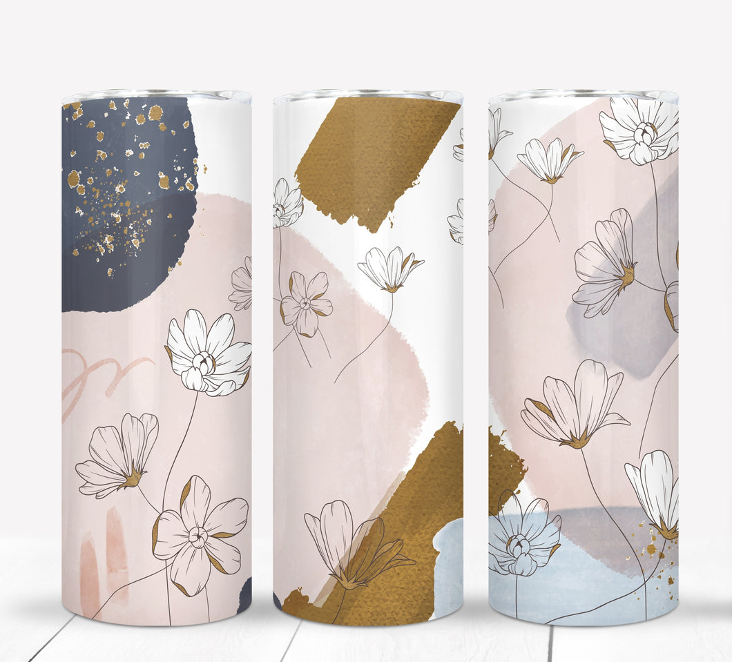 Abstract Floral Print Tumbler – Indi & Oak