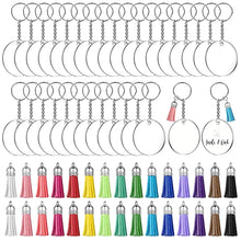 Load image into Gallery viewer, Bulk Circle Acrylic Key Chain &amp; Tassel Set
